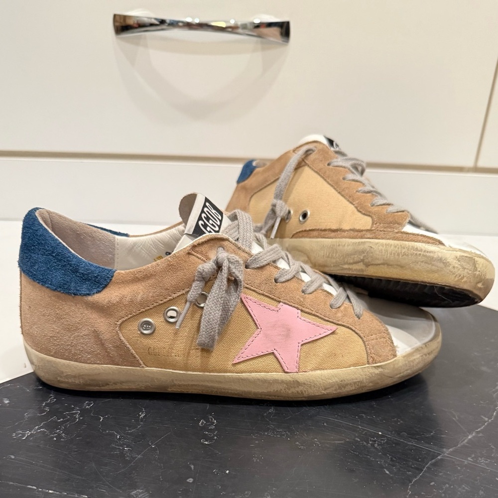 Golden Goose Tan and Pink Sneakers- Limited Edition 80/250